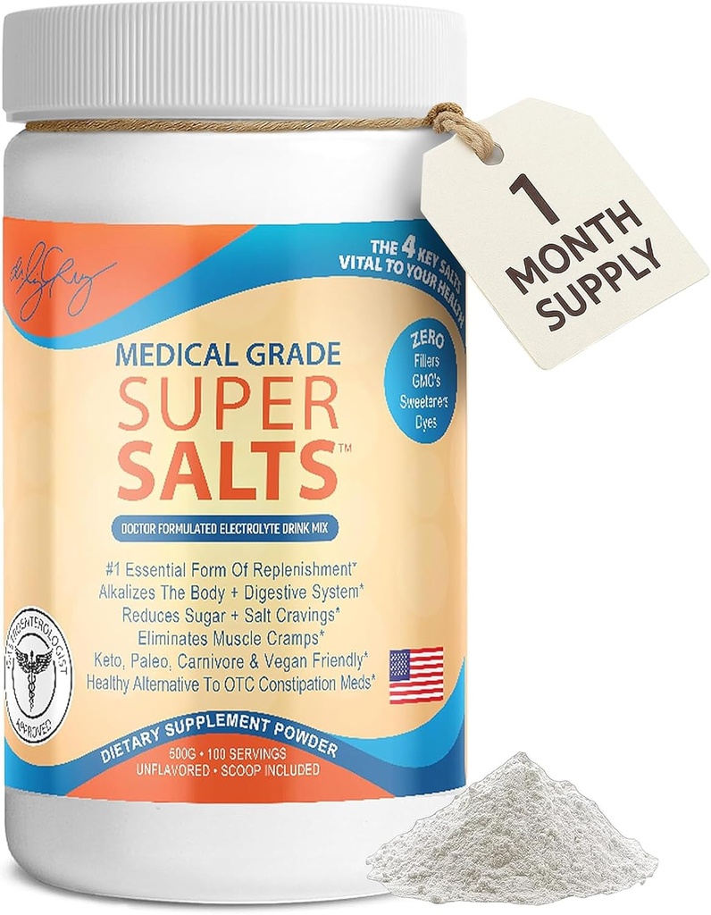 Dr. Liz Cruz Super Salts - Electrolytes, Hydrating Powder w/ Sodium, Magnesium, Calcium, Potassium, Curbs Cravings, No Sugar or Artificial Flavoring 2