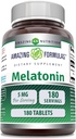 Amazing Formulas Melatonin Supplement | Unflavored | 5 Mg | 180 Tablets | Non-GMO | Gluten Free | Made in USA 2