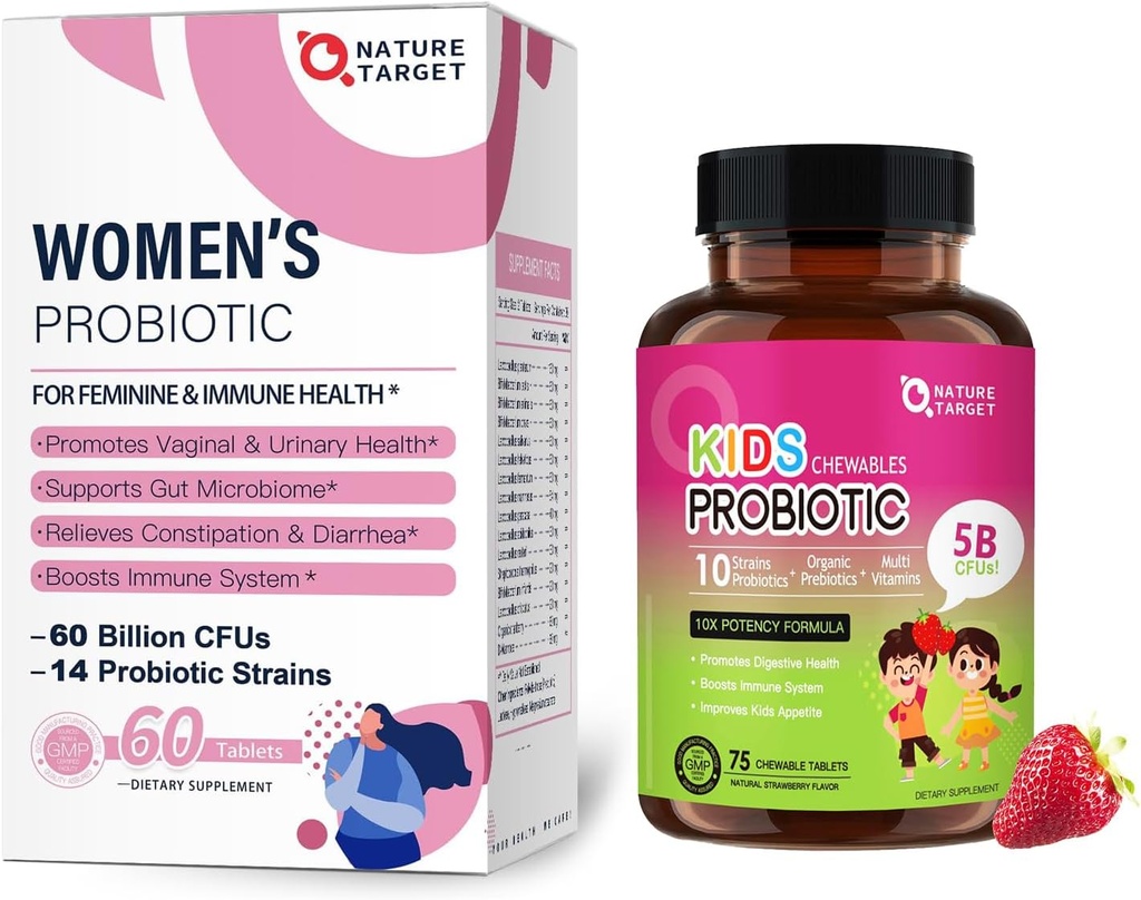 NATURE TARGET Probiotics-for-Women + Kids Probiotic Chewable 2