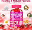 Magnesium Glycinate Gummies 600mg, Chewable Sugar Free Potassium Magnesium Gummies with Magnesium Glycinate, Vitamin D, B6 and CoQ10 for Sleep, Relaxation, Brain and Muscle, 60 Days Supply 6