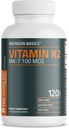 Bronson Vitamin K2 MK-7 100 MCG, K2 as MK7 Menaquinone, Bone Support Non-GMO, 120 Tablets 6