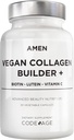 Amen Plant-Based Vegan Collagen Builder Supplement - Organic Whole Foods, Lutein, Vitamin C, Biotin, Lysine, Proline Collagen Boosters - Organic Cranberry, Lemon, Strawberry - Once A Day - 30 Capsules 2
