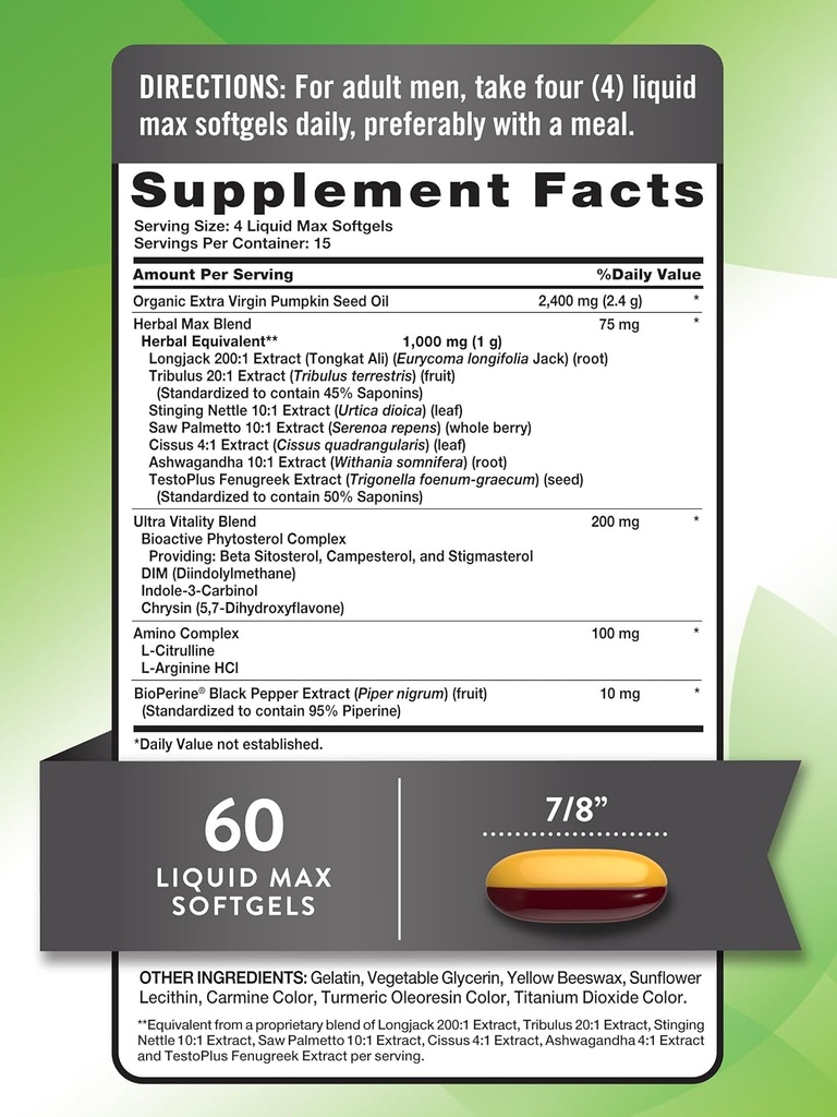 Nature's Truth Testosterone Supplement for Men | 60 Softgels | Non-GMO and Gluten Free Formula 3