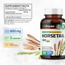 BIO KRAUTER Horsetail Herb Capsules - 800 mg Strength - 100 Count - Horsetail Powder Capsules - Hair Support 4