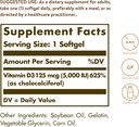 Solgar Vitamin D3 (Cholecalciferol) 125 MCG (5000 IU), 100 Softgels - Helps Maintain Healthy Bones & Teeth - Immune System Support - Non GMO, Gluten-Free, Dairy Free - 100 Servings 3