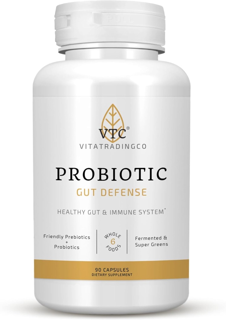 VTC VitaTradingCo. Probiotic Gut Defense | Probiotics and Prebiotics for Gut Health & Digestion | 1 Billion CFU with Whole Food Base | 90 Capsules 2