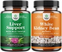 Bundle of Milk Thistle Liver Support Supplement and White Kidney Bean Energy Booster - Herbal Liver Supplement with Silymarin Milk Thistle - Natural Energy Pills and White Bean Extract Supplements 2