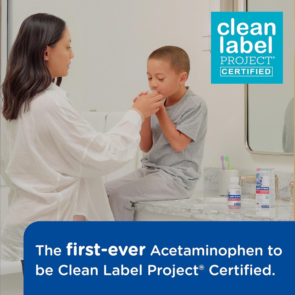 Mommy's Bliss Children's Pain and Fever Reducer, Kids Acetaminophen, Dye Free, Delicious Mixed Berry Flavor, Ages 2+, 4 Fluid Ounces 5