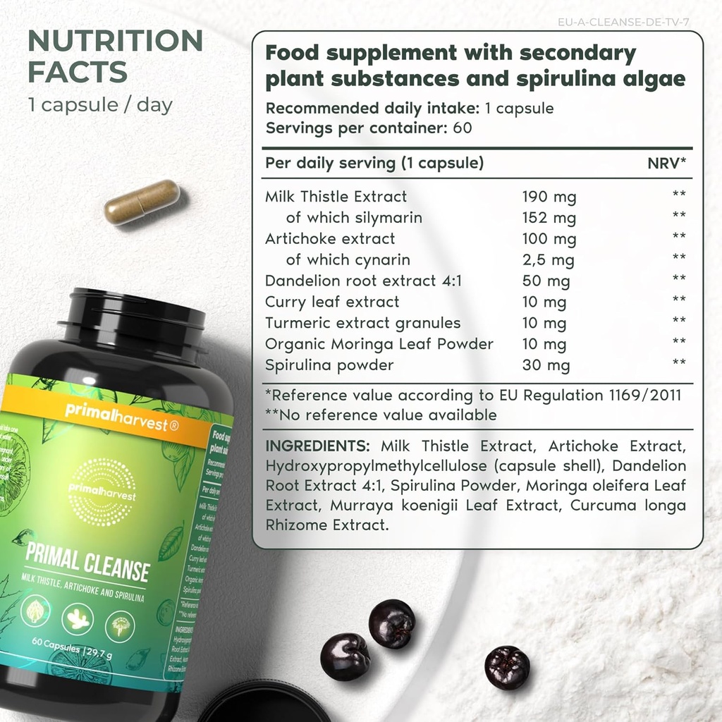 Primal Harvest Full Body Detox Cleanse, Liver,Kidney,Gut,Bowel,Intestinal, & Stomach Cleanse, 60 Count Bottle 3