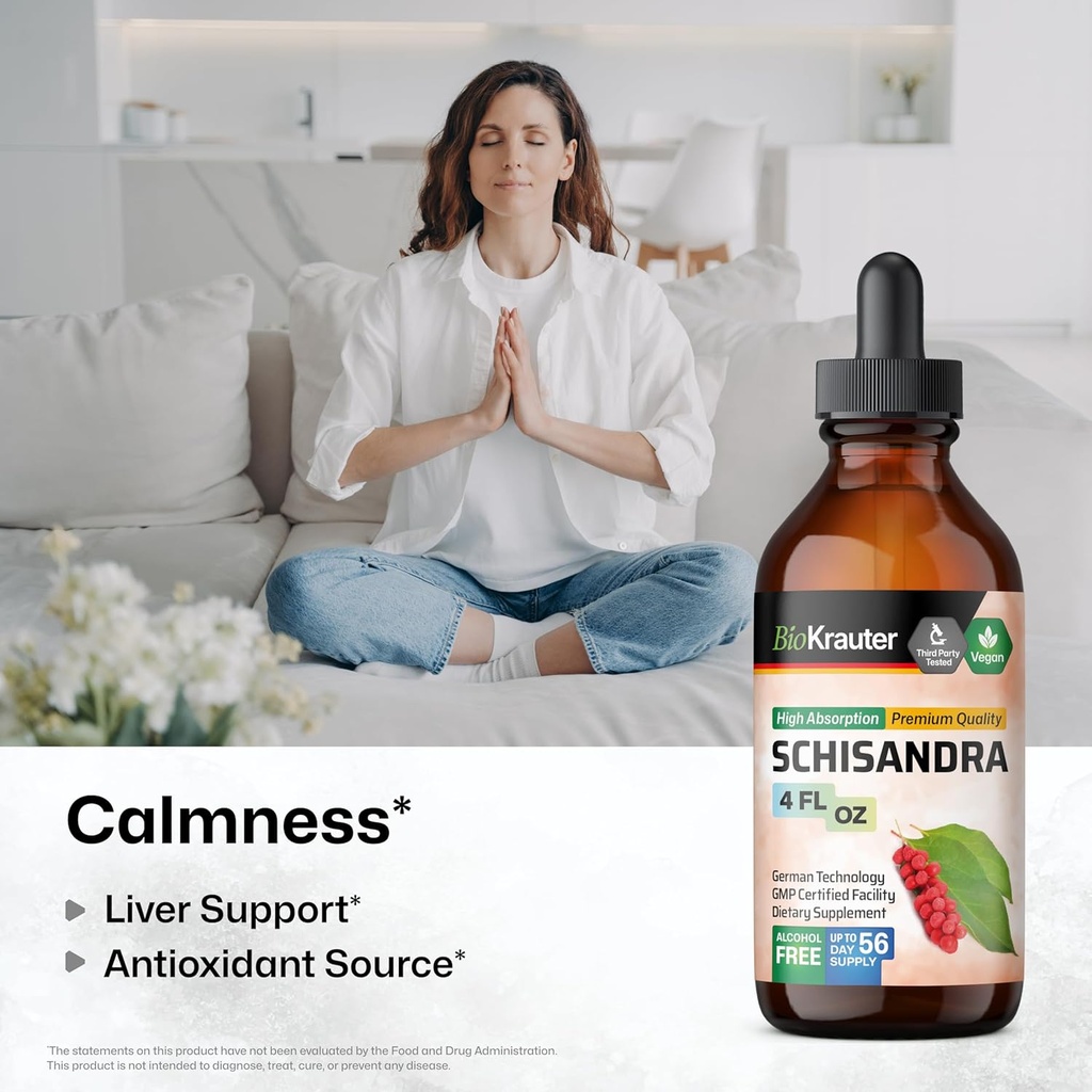 BIO KRAUTER Schisandra Tincture 4 Fl. Oz. & Holy Basil Tincture 4 Fl. Oz. 3