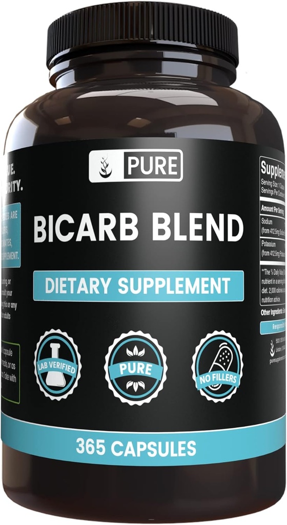 PURE ORIGINAL INGREDIENTS Bicarb Blend (365 Capsules) No Magnesium Or Rice Fillers, Always Pure, Lab Verified 2