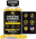Effective Nutra Creatine Monohydrate Gummies - 1g Creatine per Gummy - Vegan Muscle & Strength Supplement for Men & Women - Supports Muscle Growth, Energy, Endurance - Lemon Flavor, Made in USA (90ct) 2
