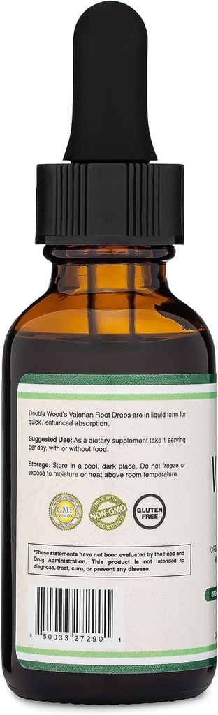 Valerian Root Drops for Sleep - Organic Valerian Root Tincture Extract 168mg - 1 FL OZ, 30 Servings (Better Absorbed Than Capsules, Enhances Valerian Root Tea) for Relaxation and Calm by Double Wood 6