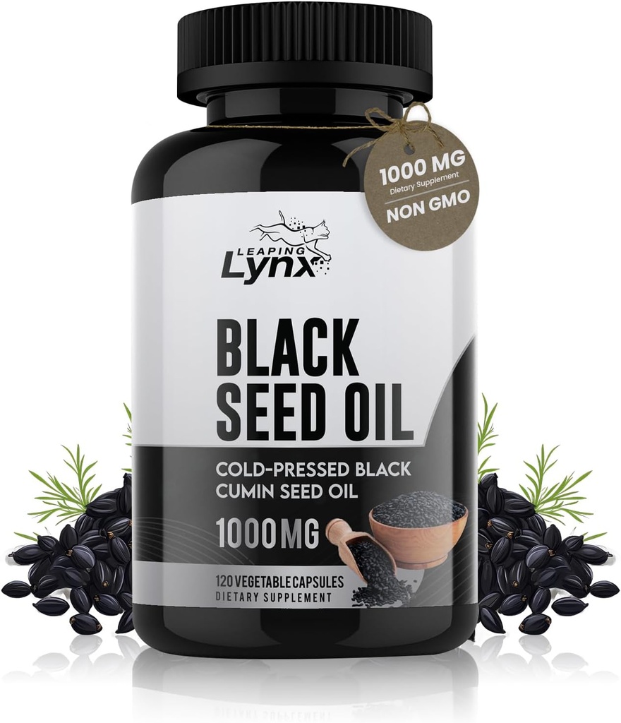 Pure Organic Cold-Pressed Black Seed Oil Capsules - Vegan Non-GMO Pure Nigella Sativa Black Cumin Seed Oil for Beauty Immunity & Overall Wellness Support - Thymoquinone-Rich 1000mg Serving (60 Day) 2