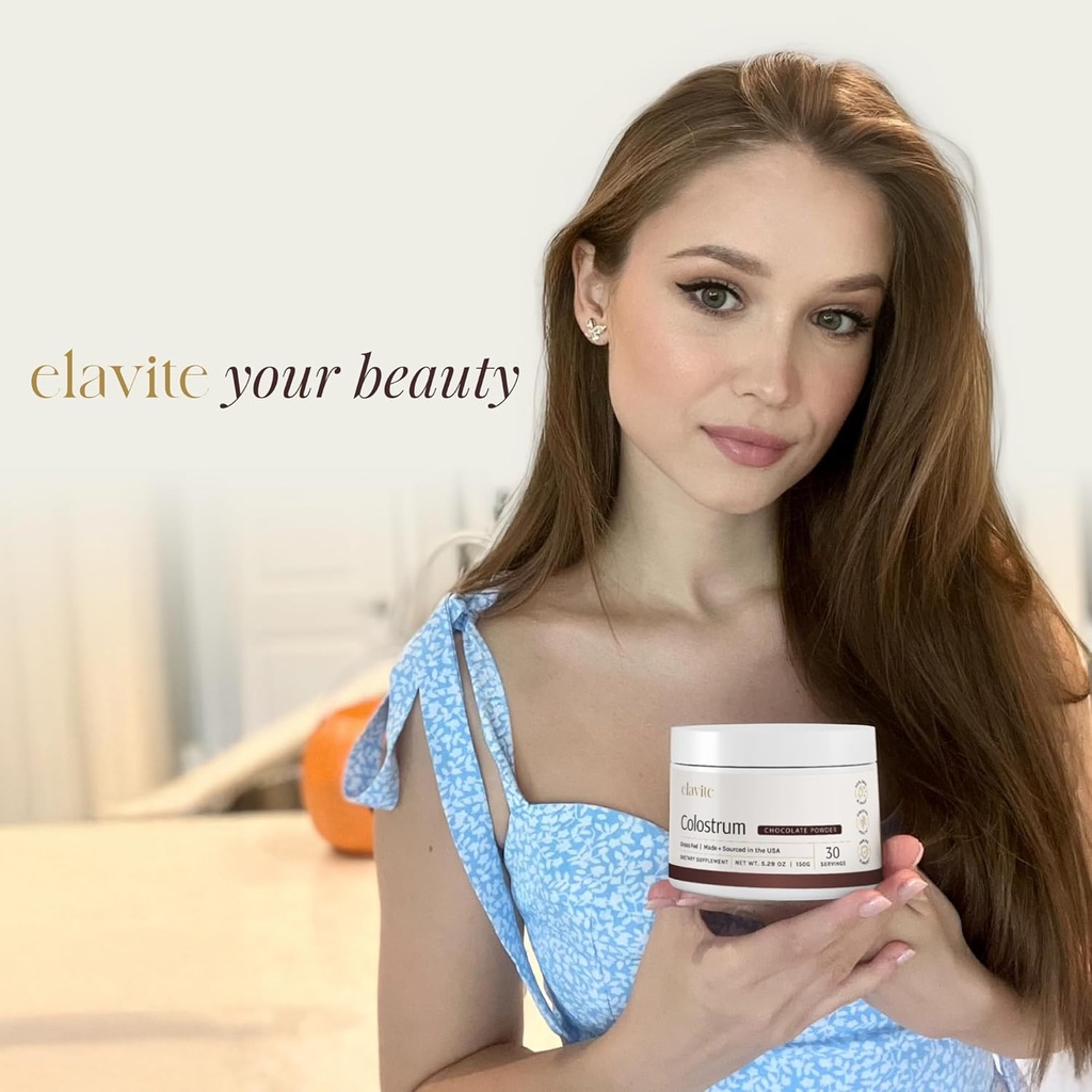 Colostrum Powder (Chocolate) Grass Fed Colostrum Supplement for Gut Health, Immune Support Healthy Hair, Skin & Nails - 30 Servings 6