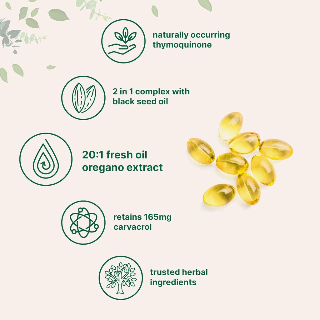 Micro Ingredients Oil of Oregano Softgels 300 Count & Lions Mane Supplement 240 Veggie Capsules Bundle 2 Pack | Carvacrol & Thymoquinone | Superfood Mushroom Antioxidants with L-Ergothioneine 5