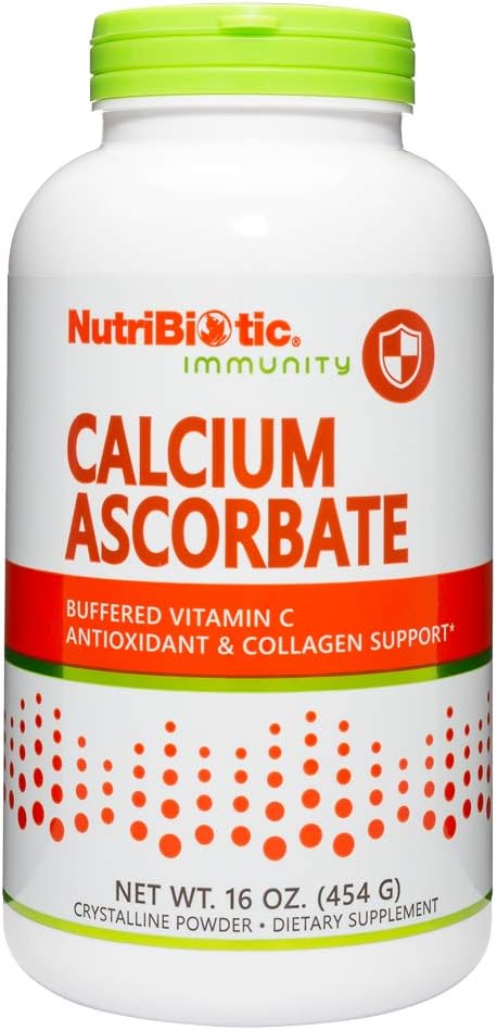 NutriBiotic - Calcium Ascorbate Vitamin C Powder, 16 Oz | Essential Antioxidant & Collagen Supplement Buffered with Calcium | Non-Acidic & Easier on Digestion Than Ascorbic Acid | Gluten & GMO Free 2