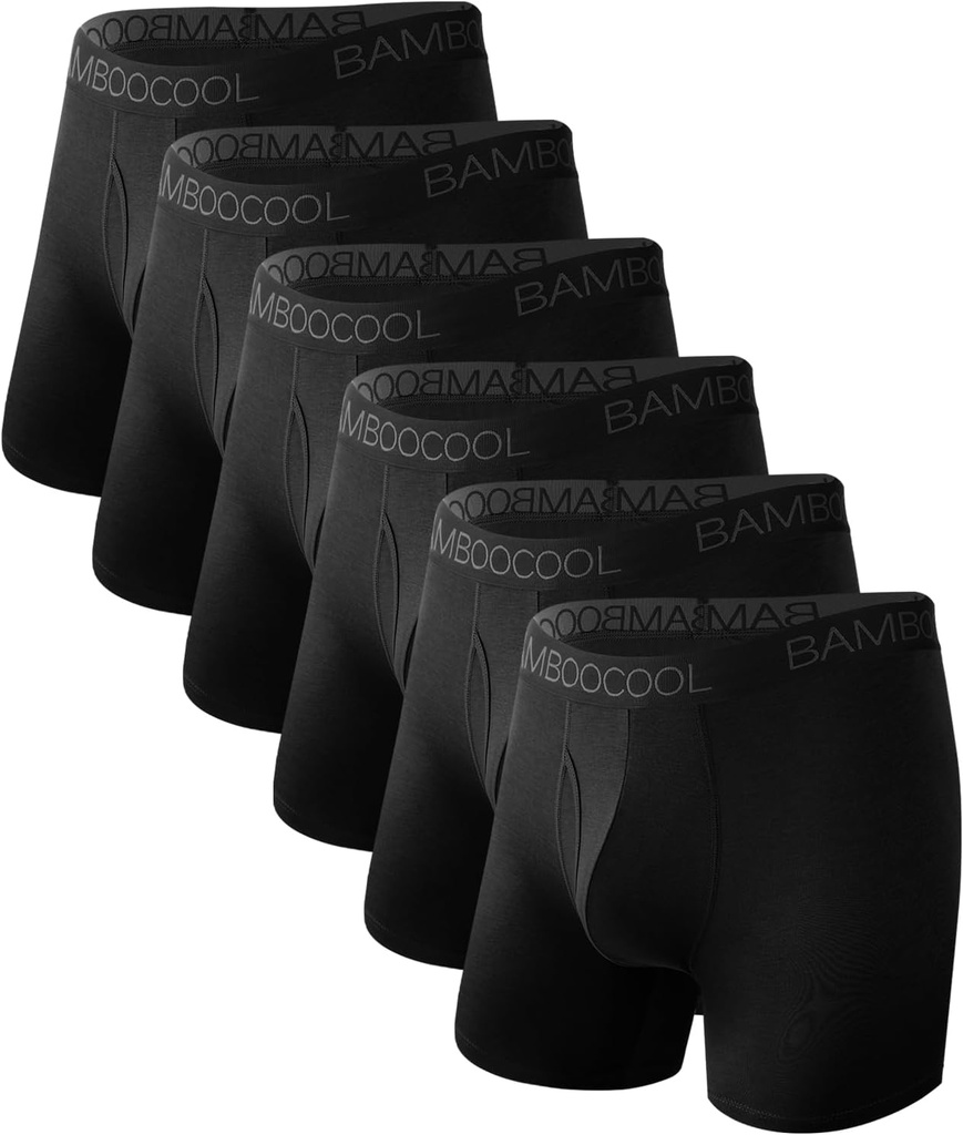BAMBOO COOL Breathable Men's Underwear Modern Multipack Comfortsoft Moisture-Wicking Boxer Briefs 6 Pack 2