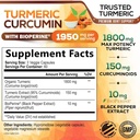 Turmeric Curcumin Supplement 1950mg - 95% Curcuminoids with Organic Turmeric & BioPerine Black Pepper Extract for Best Absorption, Nature's Vegan Joint Support, Non-GMO, Bottled in USA - 180 Capsules 3