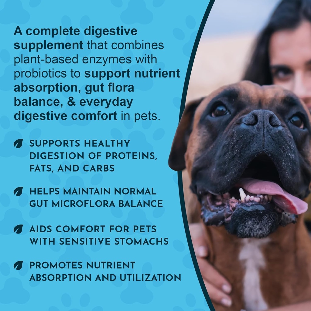 Animal Essentials Plant Enzyme & Probiotics - Digestive Enzymes for Dogs & Cats, Probiotics, Digestive Supplement, Veterinarian Recommended - 10.6 Oz 6