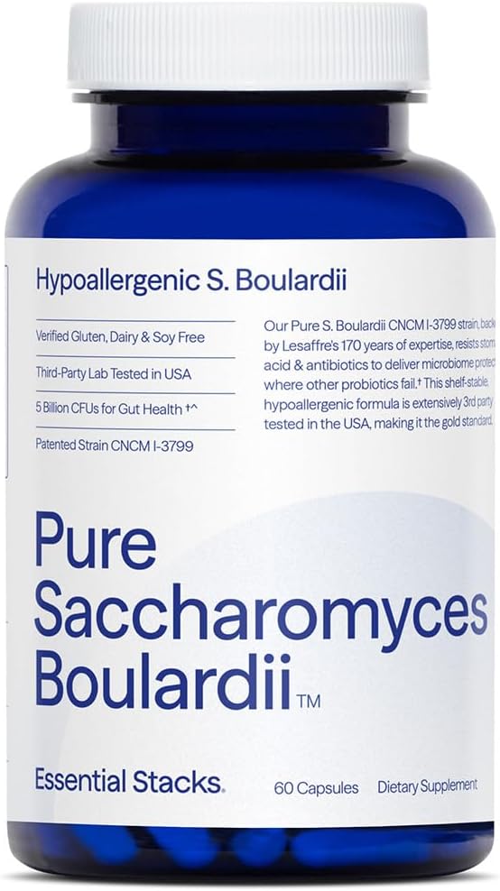 Essential Stacks Saccharomyces Boulardii Probiotics (Non-GMO & Gluten Free) - 5 Billion CFUs for Gut Health (60 Capsules) 2