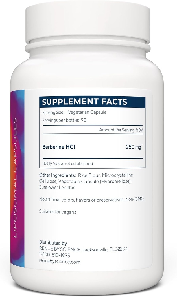 Renue By Science Berberine | 90 Berberine Supplement Capsules - 250mg Berberine per Serving | Bioavailable Formula for Increased Absorption | Non-GMO & Allergen Free | Manufactured in The USA 4