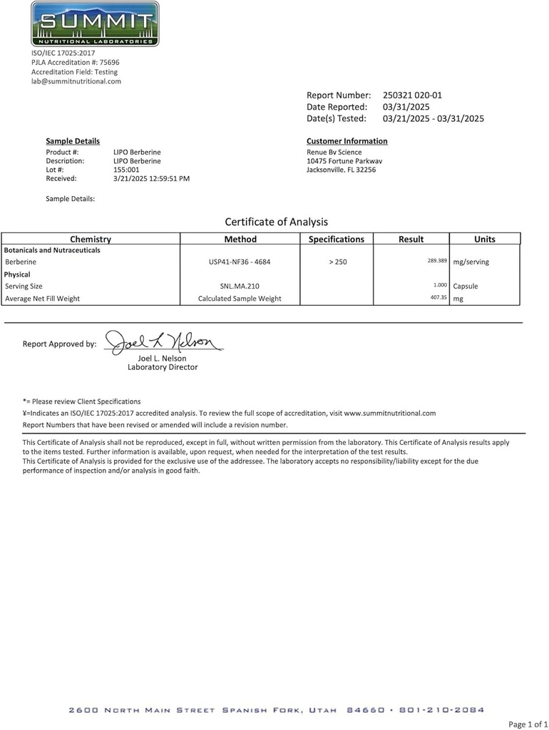 Renue By Science Berberine | 90 Berberine Supplement Capsules - 250mg Berberine per Serving | Bioavailable Formula for Increased Absorption | Non-GMO & Allergen Free | Manufactured in The USA 6