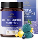 HERBAMAMA ALCAR Acetyl L-Carnitine 1500mg Gummies - L Carnitine Supplement for Energy, Focus & Brain Support - Vegan, Non-GMO - 90 Pectin-Based Blueberry-Flavored Chews 2