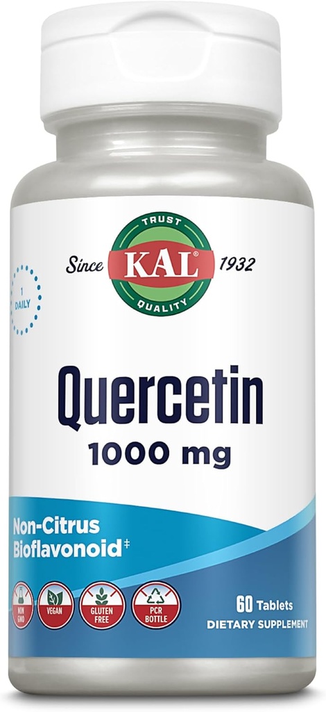 KAL Quercetin 1000mg Immune Support Supplement, Bioflavonoids for Immune Defense and Overall Health Support, Vegan, Gluten Free, Non-GMO, 60-Day Guarantee, 60 Servings, 60 Tablets 2