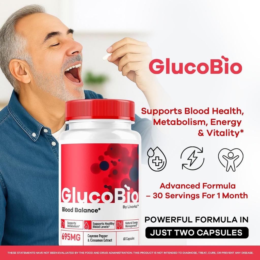 (2 Pack) GlucoBio Capsules - Official Gluco Bio Support Pills, Advanced Formula for Overall Balance, GlucoBio Pills, GlucoBio Supplement, Glucovio Reviews, 60 Capsules for 2 Months 3