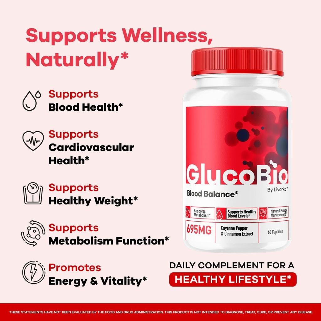 (2 Pack) GlucoBio Capsules - Official Gluco Bio Support Pills, Advanced Formula for Overall Balance, GlucoBio Pills, GlucoBio Supplement, Glucovio Reviews, 60 Capsules for 2 Months 4