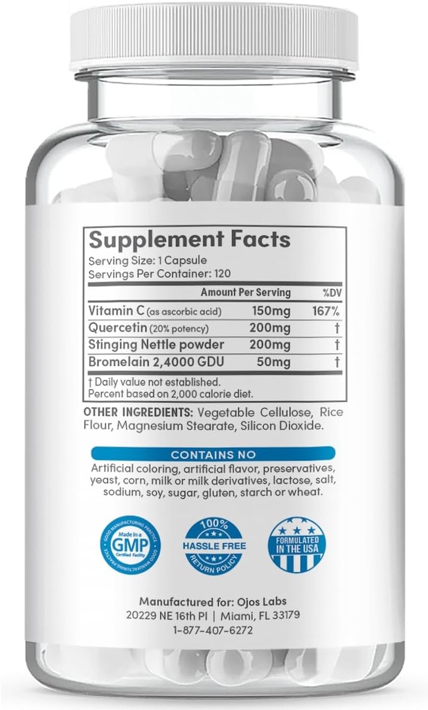 Advanced Histamine Defense - Natural D-Hist Supplement to Block Histamine Intolerance - 120 Capsules 4