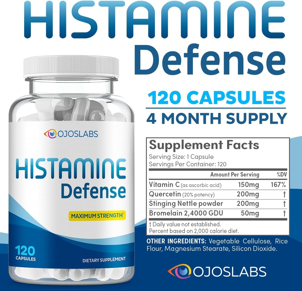 Advanced Histamine Defense - Natural D-Hist Supplement to Block Histamine Intolerance - 120 Capsules 6