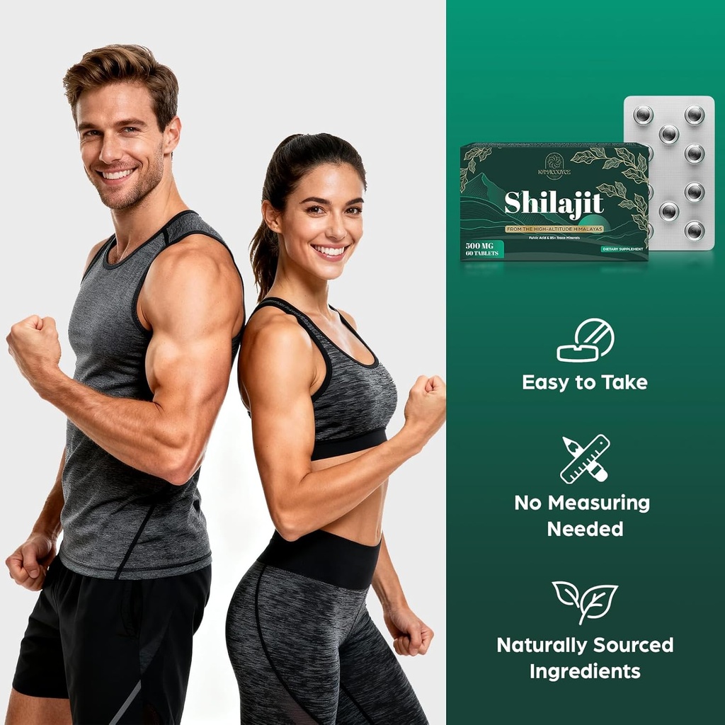 30,000 MG Shilajit Tablets, Shilajit Himalayan Organic, with Fulvic Acid & 85+ Trace Minerals, More Effective Than Shilajit Resin & Capsules, Shilajit for Men & Women, with Lab Test. 60 Count. 3