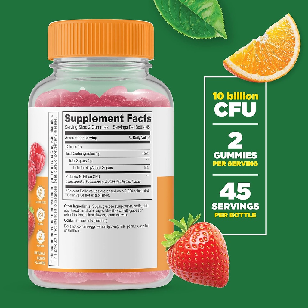 Lifeable Men's Probiotic 10 Billion + Prebiotic Fiber 5g, Gummies Bundle - Great Tasting, Vitamin Supplement, Gluten Free, GMO Free, Chewable Gummy 3