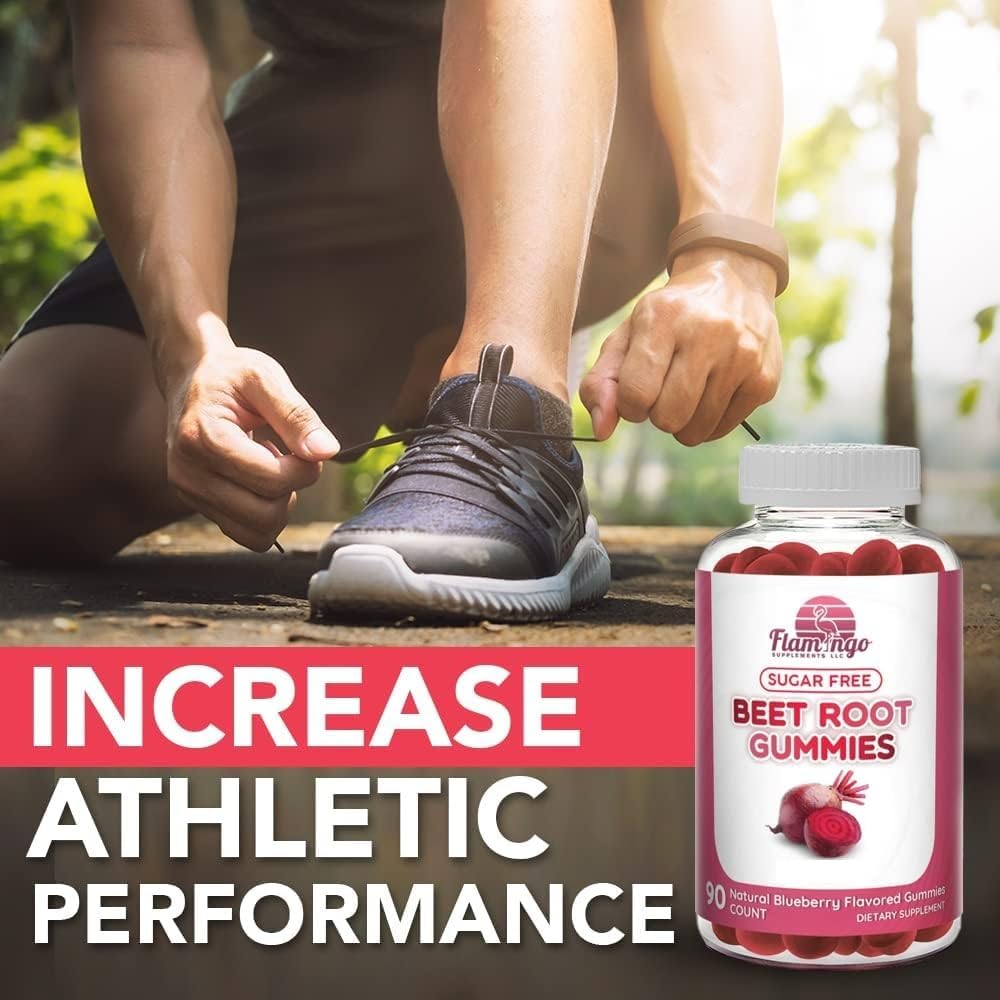 Sugar Free Nitric Oxide Beet Root Gummies - Beet Root Chewables for Athletic Performance, Nitric Oxide Booster, Energy, Blood Flow and Circulation - 90 Beets Root Gummy Chews. 5