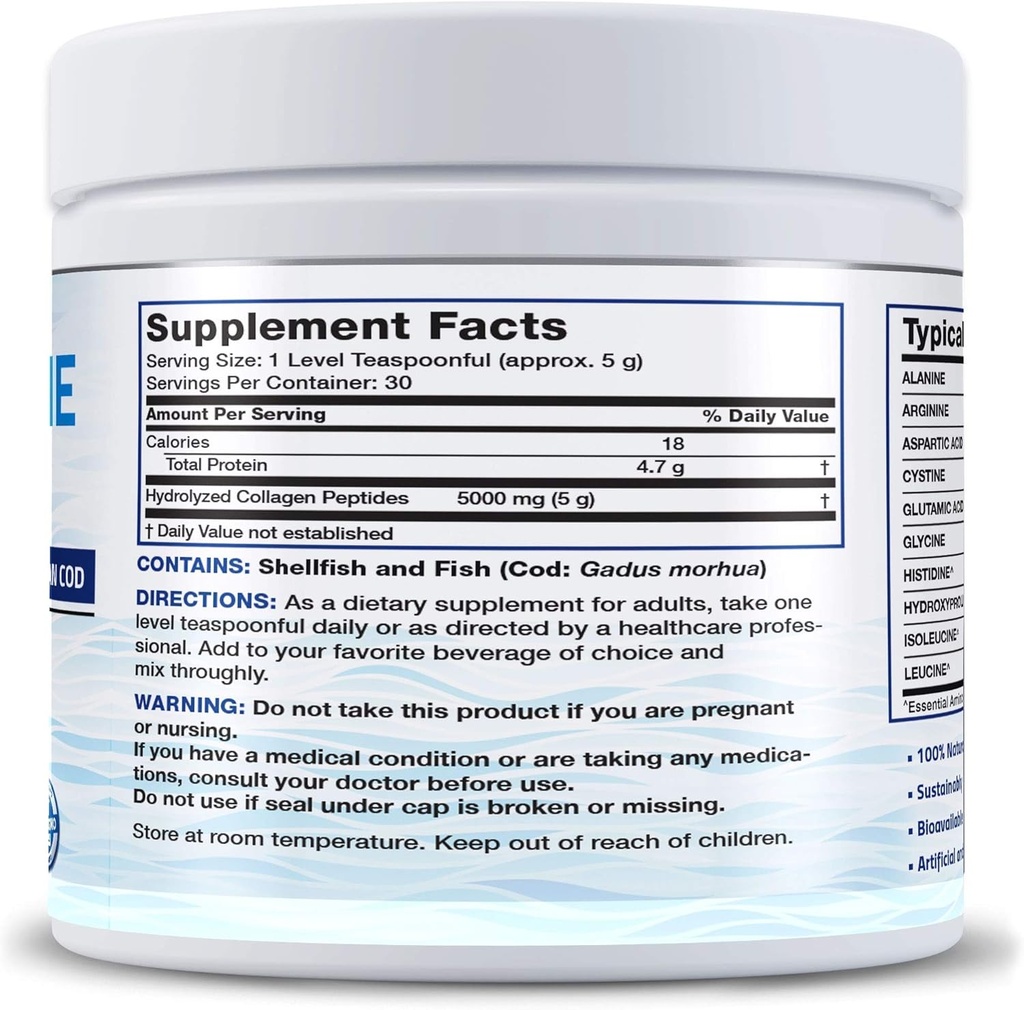 Bronson Marine Collagen Peptides Hydrolyzed Protein Powder + Ultra Biotin 10,000 Mcg Hair Skin and Nails Supplement 6