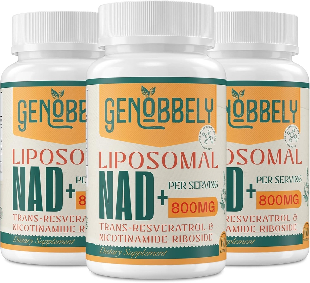 800 mg Liposomal NAD+ Supplement with Nicotinamide Riboside 200 mg, Trans-Resveratrol 100 mg - True NAD Supplement for DNA Repair, Healthy Aging, Brain Function - 180-Day Supply 2