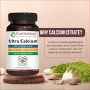 Pure Nutrition Ultra Calcium 1000mg with VIT D3 + K2 | 270 Tabs (90 X Pack of 3) | Highly absorbable Calcium Supplement with Calcium Citrate Malate, VIT D3, K2, Moringa Oleifera, Magnesium and Zinc. 4