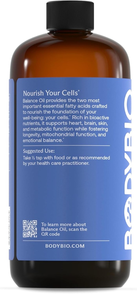 BodyBio Balance Oil - Vegan Omega 3 6 Supplement – Cold-Pressed Safflower & Flaxseed Oil – Supports Brain Function, Healthy Skin, and Mood 4