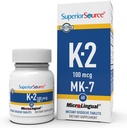 Superior Source Vitamin K2 MK-7 (Menaquinone-7) 100 mcg - Bone Strength & Health Support Supplement - Aids Healthy Heart Function - Bariatric-Friendly - 60 Sublingual Dissolving Tablets 2