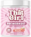 That Girl Pre Workout for Women - Slay Your Gym Sesh with Pure Fire Energy & Mega Pumps - 100% Natural & Clean - Delish Peach Flavor - 30 Servings 2