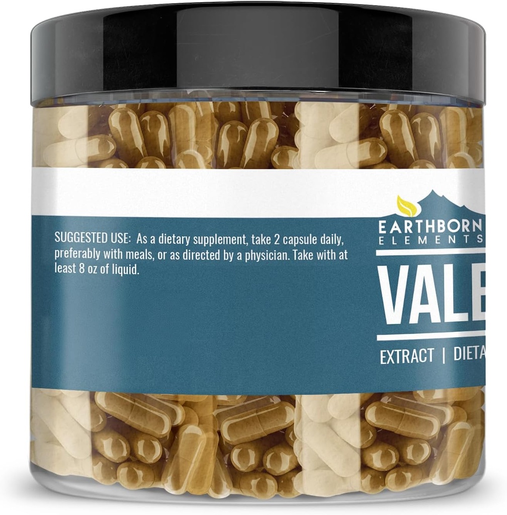 Earthborn Elements Valerian Root 200 Capsules, Pure & Undiluted, No Additives 4
