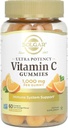 Solgar Vitamin C Gummies for Adults 1,000mg Ultra Potency Vitamin C Immune System Support for Women & Men - Tasty Tart Orange Flavor, Vegan & Gluten-Free Gummy, 2 Month Supply, 60 Servings, 2g Sugar 2