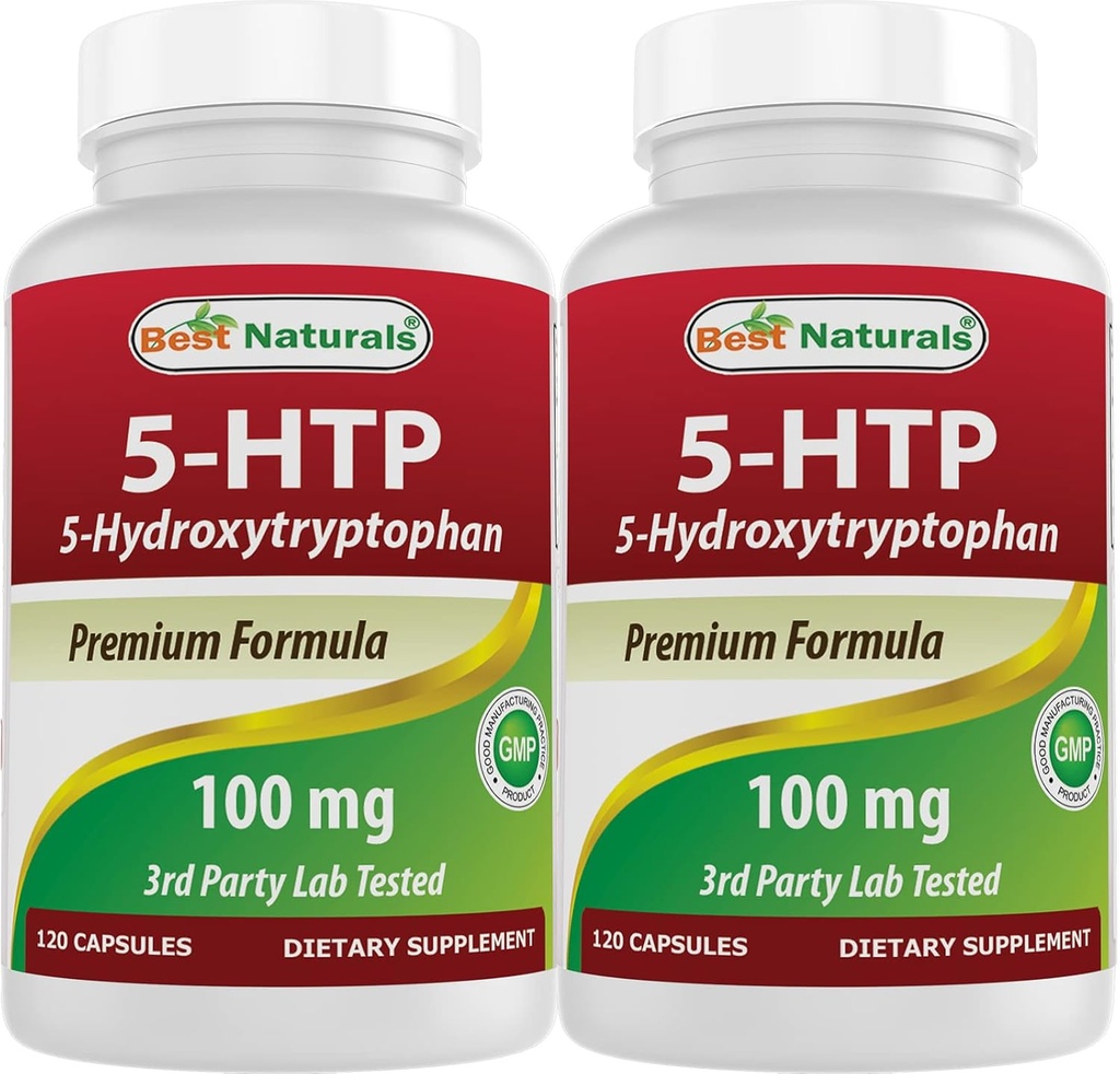 Best Naturals 2 Packs 5-HTP (5-hydroxytryptophan) 100 mg 120 Capsules 2