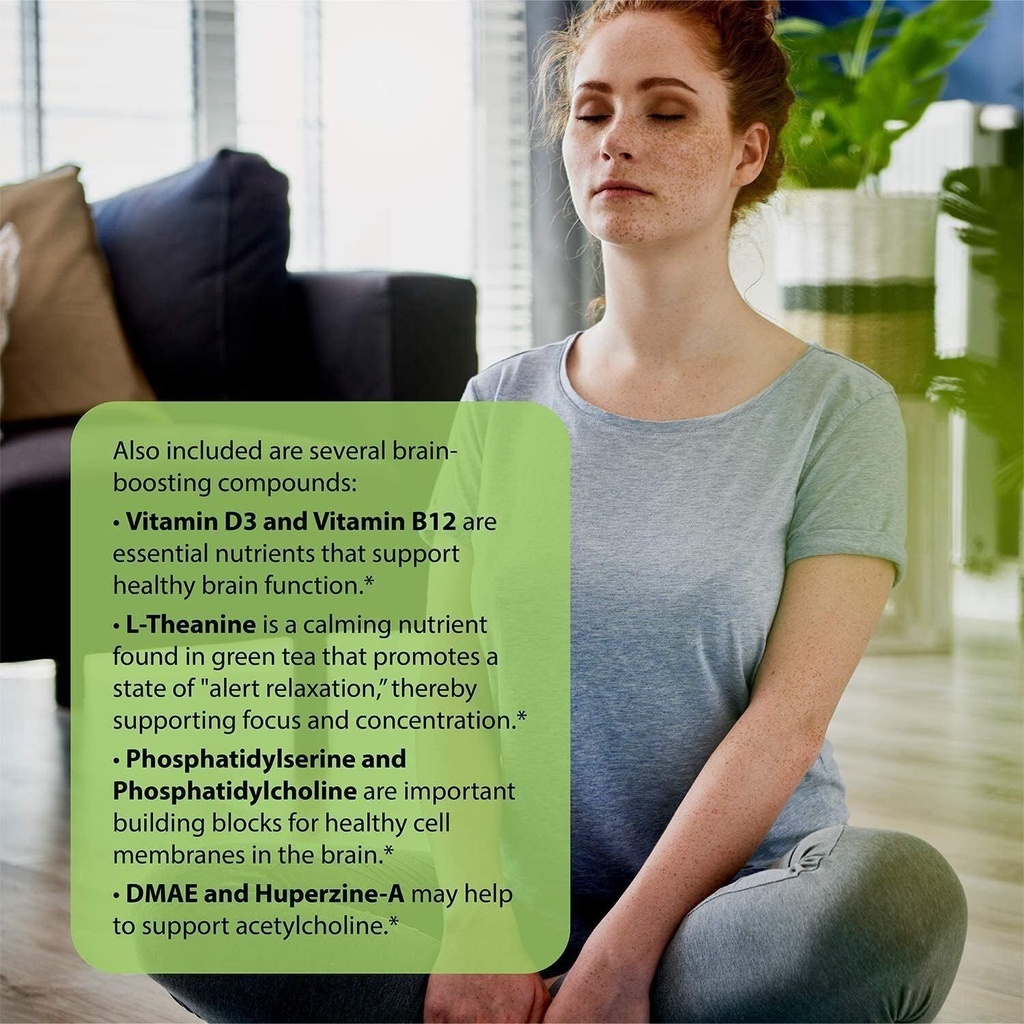 Nutrition Healthy Brain All Day Focus Tumeric Extract Supplement 50 Tablets with Pill Case 6