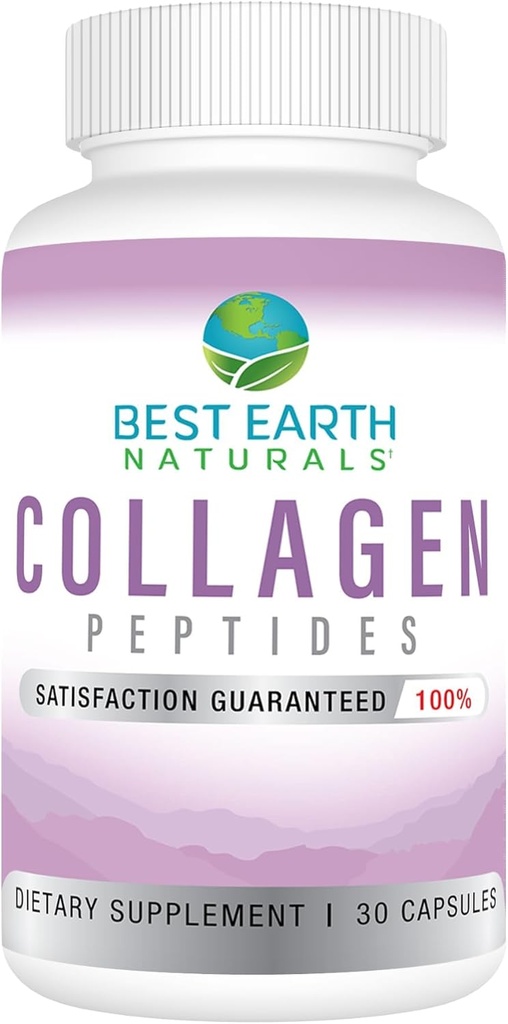 Best Earth Naturals Hydrolyzed Collagen Type I & III - Collagen Peptides Supplement for Women and Men to Support Hair, Skin, Nails, & Joints 30 Day Supply (30 Capsules) 2