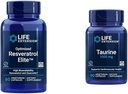 Life Extension Optimized Resveratrol Elite 60 Capsules & Taurine 1000mg 90 Capsules Bundle 2