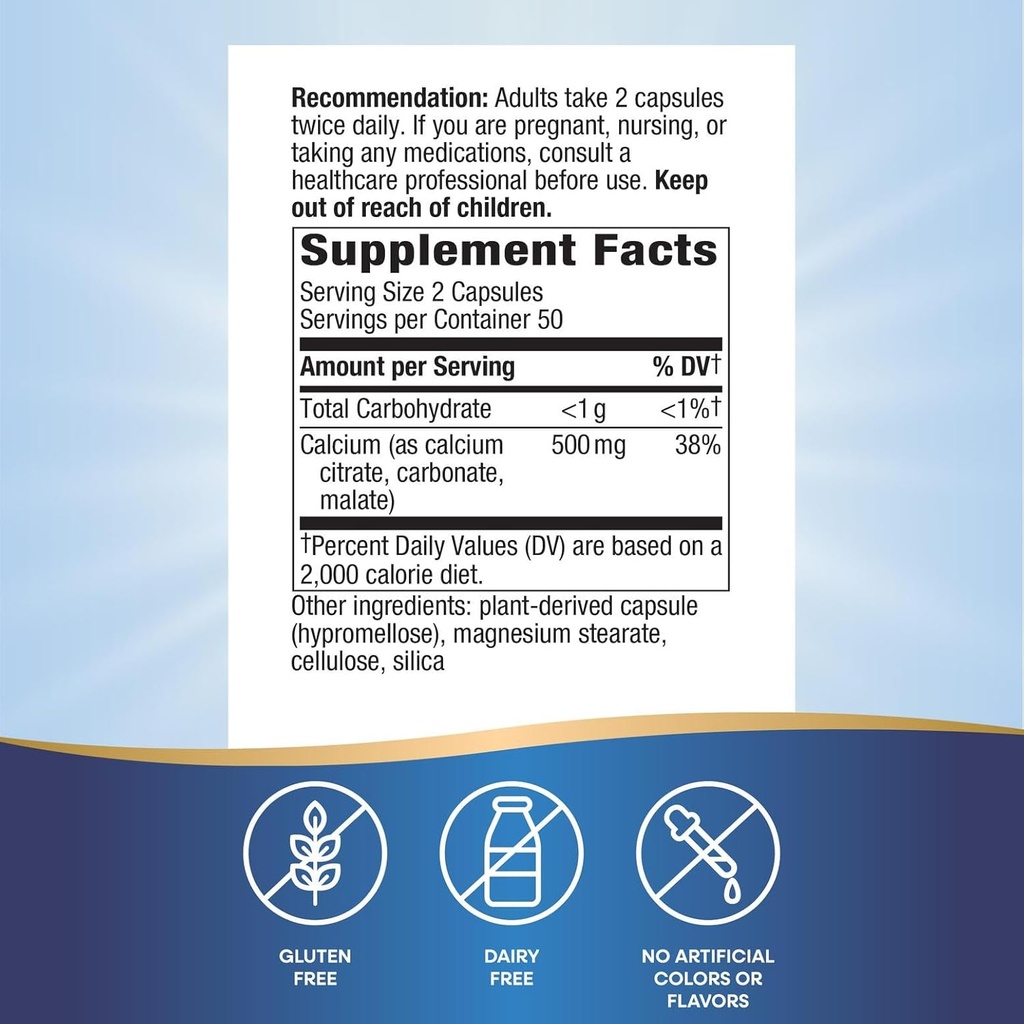Nature's Way Calcium Magnesium & Zinc Mineral Complex, Supports Bone Health & Muscle Function*, Immune Support*, 765 mg per 3-capsule serving, Gluten free, 100 Capsules (Packaging May Vary) 3