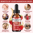 Triple Magnesium Complex Supplement, Magnesium Glycinate, Blend, Citrate Liquid Drops 1000mg with Ashwagandha, CoQ10, Vitamin B6, C, D, Zinc -Support Calm Stress Relief, Bone, Muscle, Mood Vegan 4